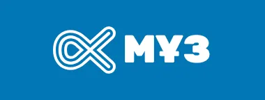 Логотип: рыба из трёх линий и «МҰЗ»