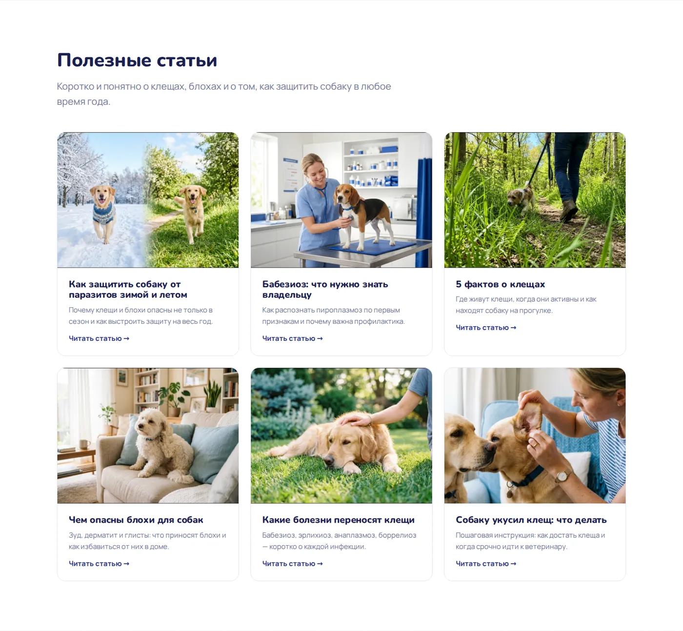 Шесть статей о клещах и блохах