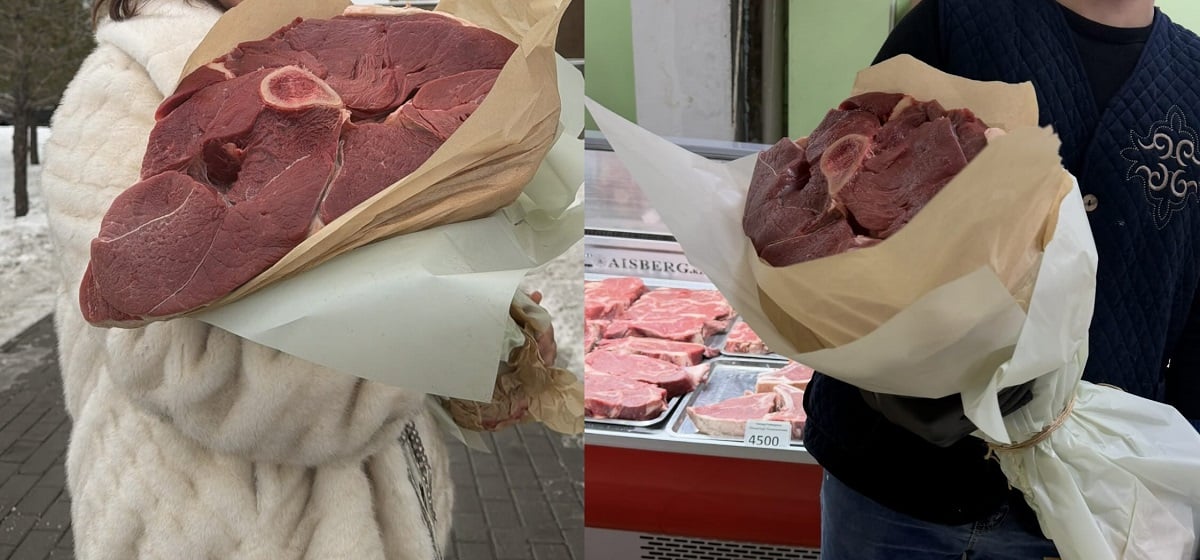 В Астане появились мясные букеты как новый тренд подарков