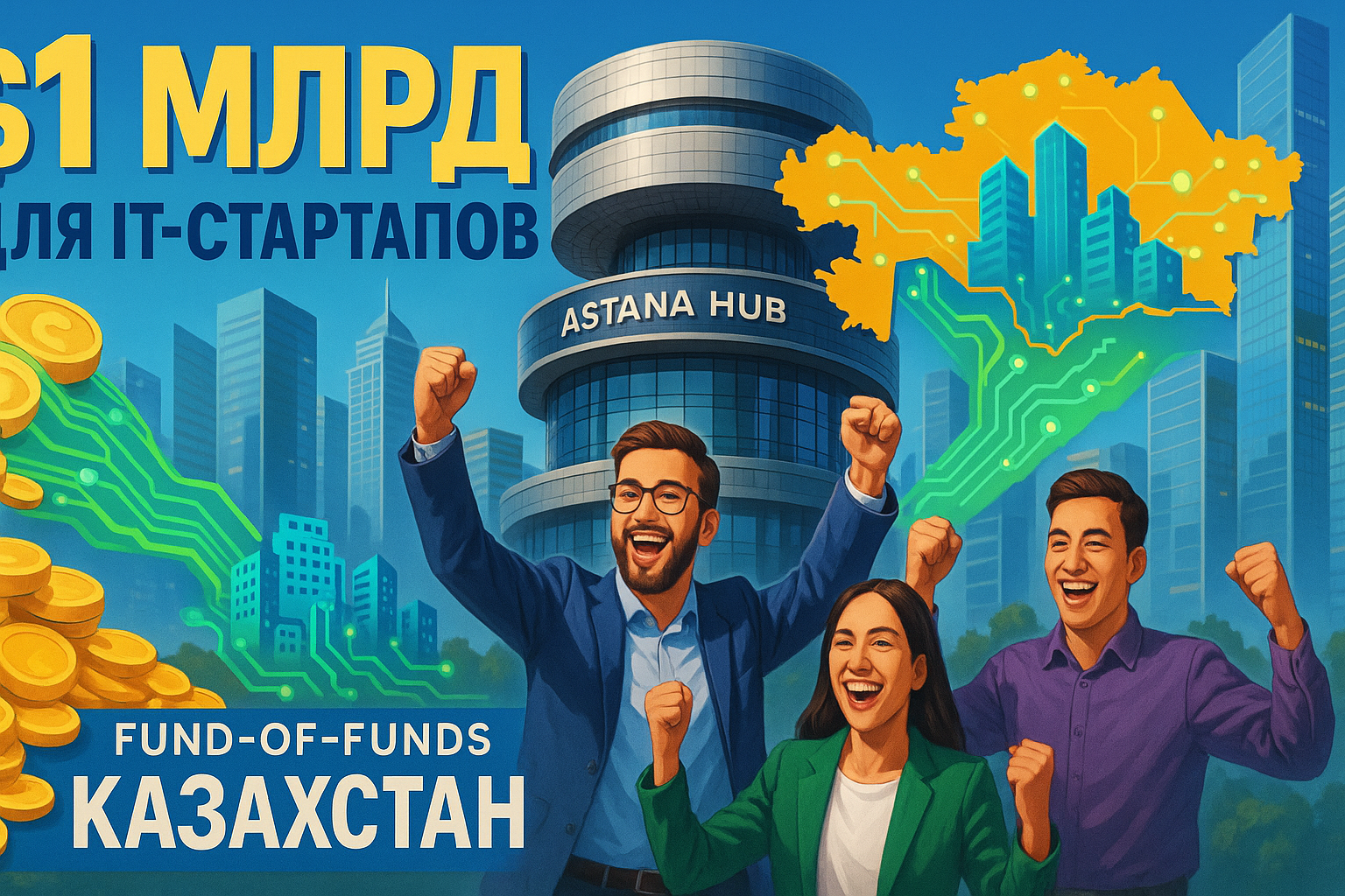 Казахстан запускает фонд в $1 млрд для инвестиций в IT-стартапы
